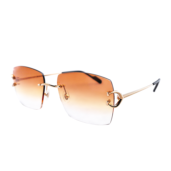 Cartier Custom Vintage Double C Rose Gold Mykonos Sunglasses by MEG