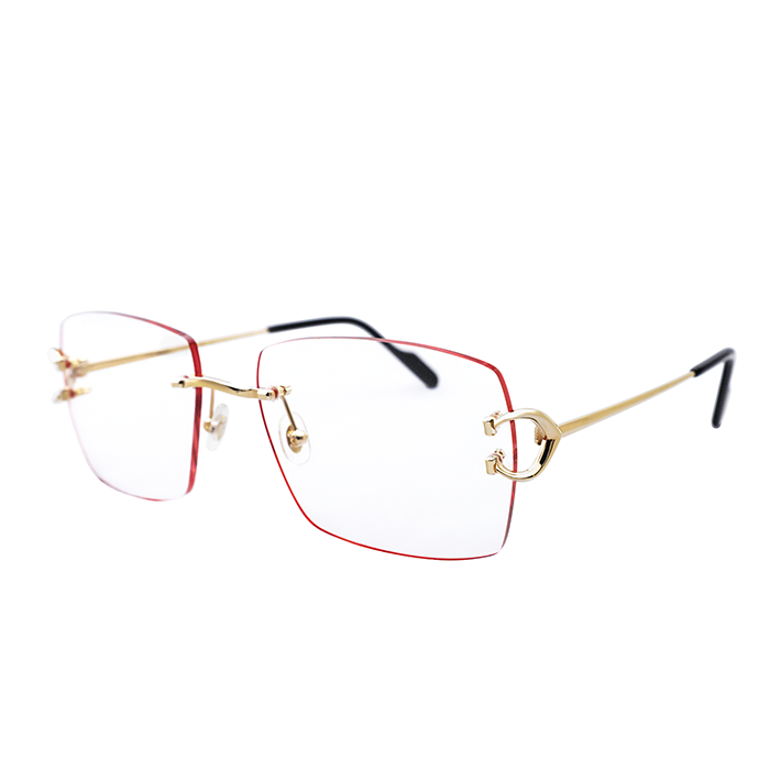 Cartier Custom Vintage Double C Red Edge Sunglasses by MEG