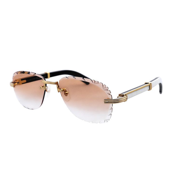 Cartier Custom Première de Cartier Aviator White Horn Sunglasses by MEG