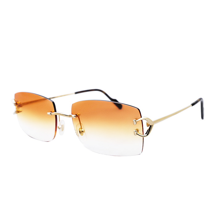Cartier Custom Vintage Double C Brooklyn Sunglasses Gold by MEG