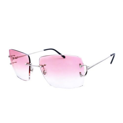 Cartier Custom Double C Pink Gradient Platinum Sunglasses by MEG