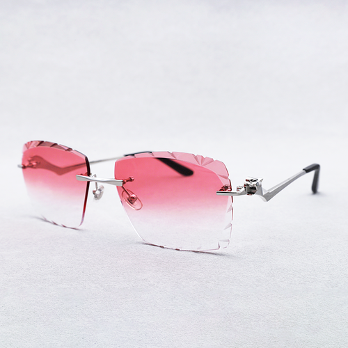 Cartier Custom Panthère Diamond Cut Mykonos Platinum Sunglasses by MEG