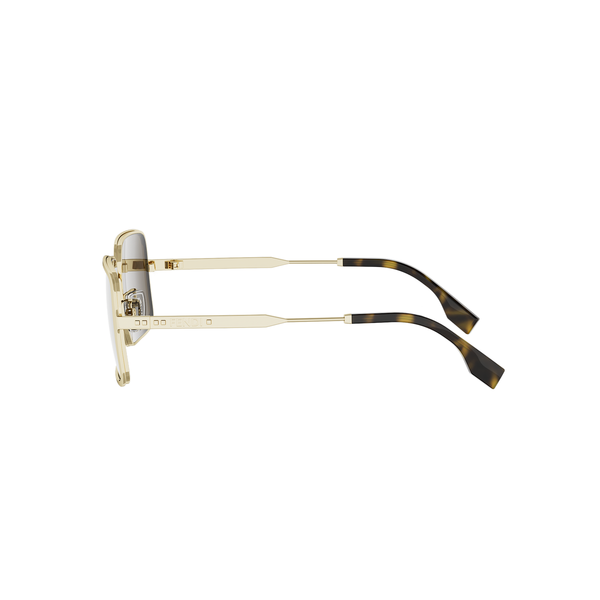 Gold Rectangular Metal Sunglasses