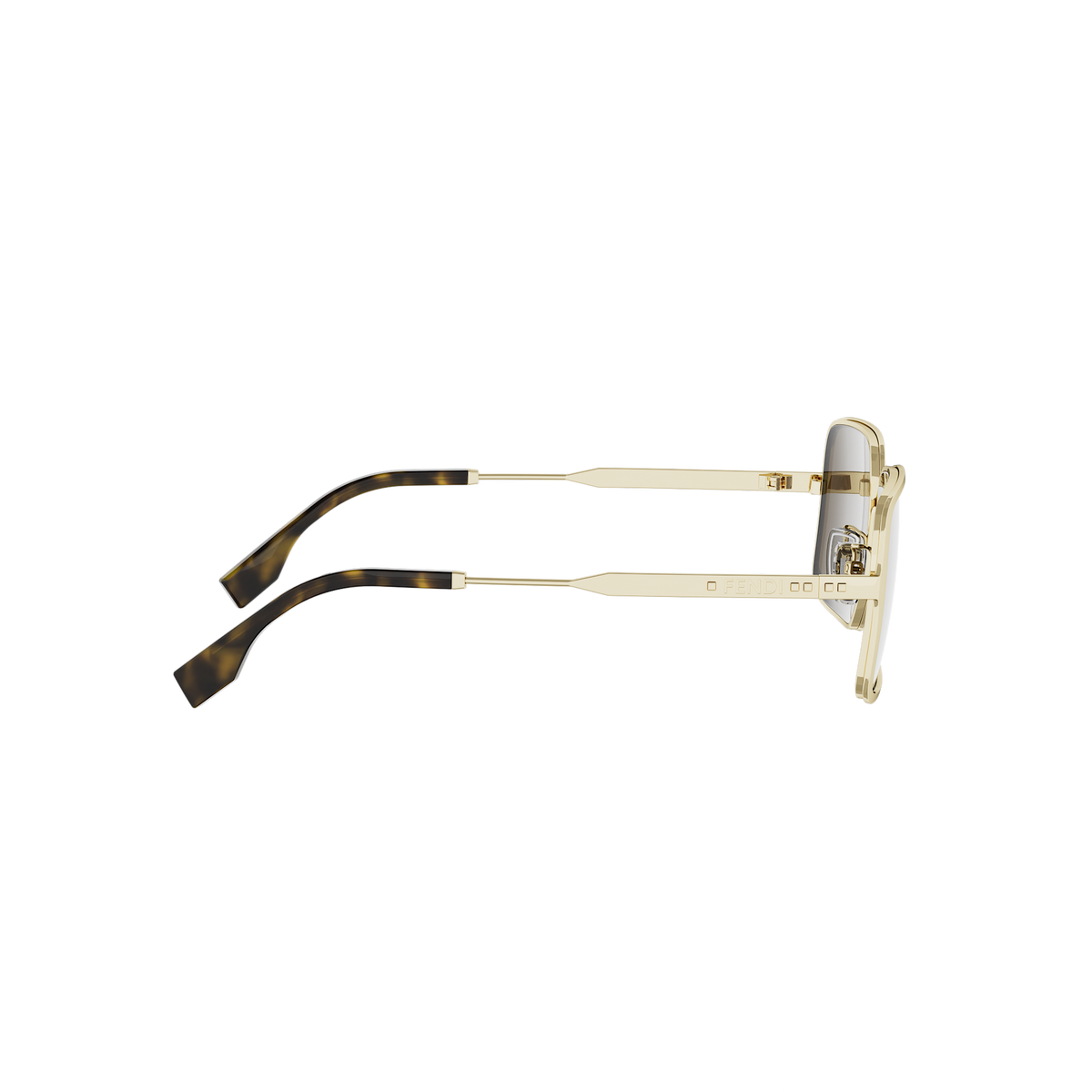 Gold Rectangular Metal Sunglasses