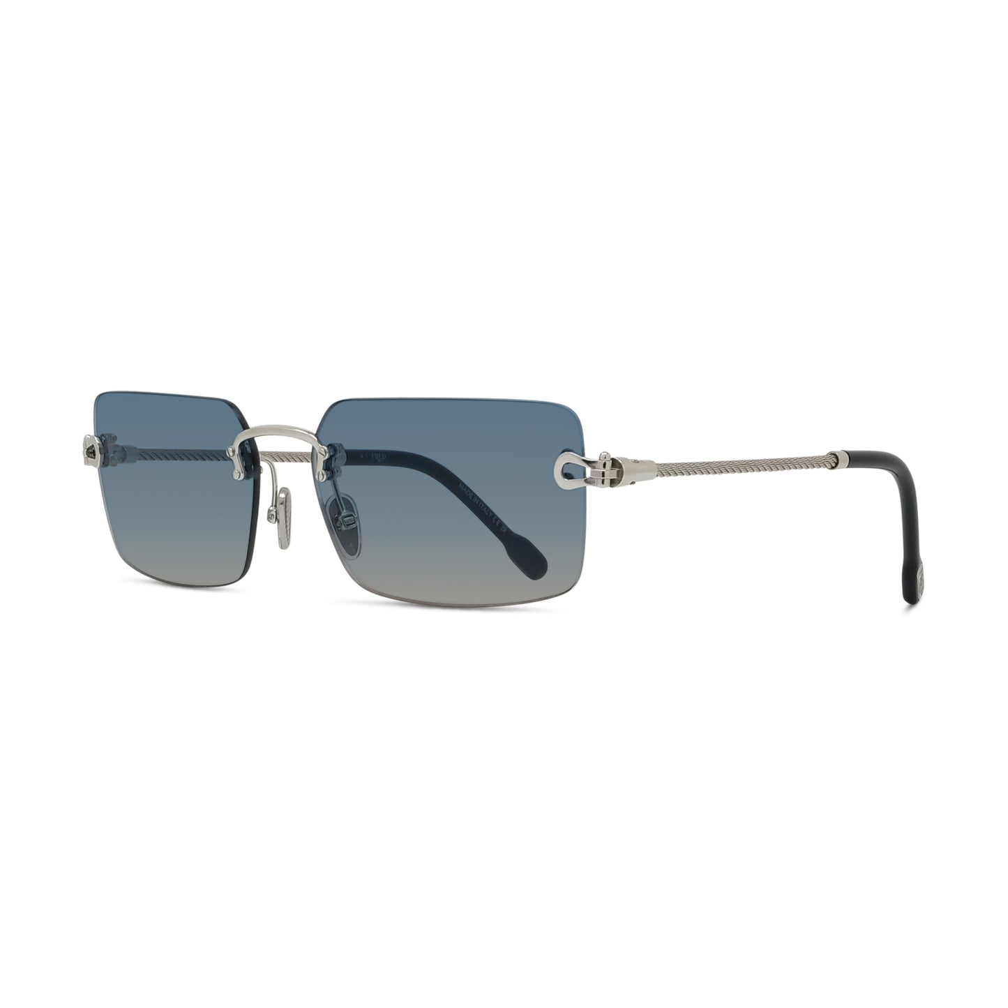 Silver Rectangular Metal Sunglasses
