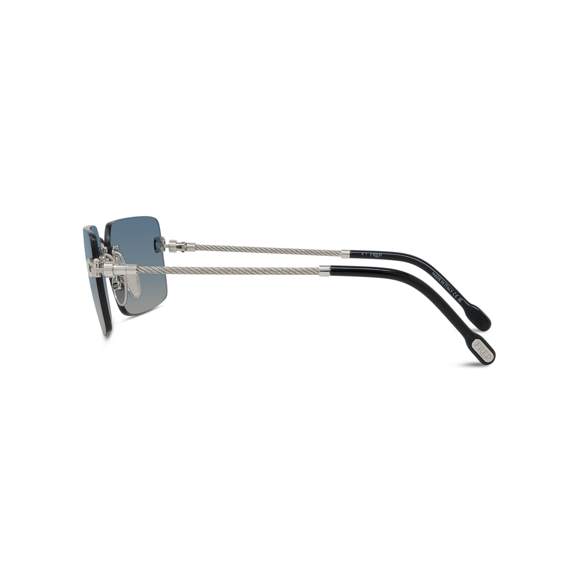 Silver Rectangular Metal Sunglasses