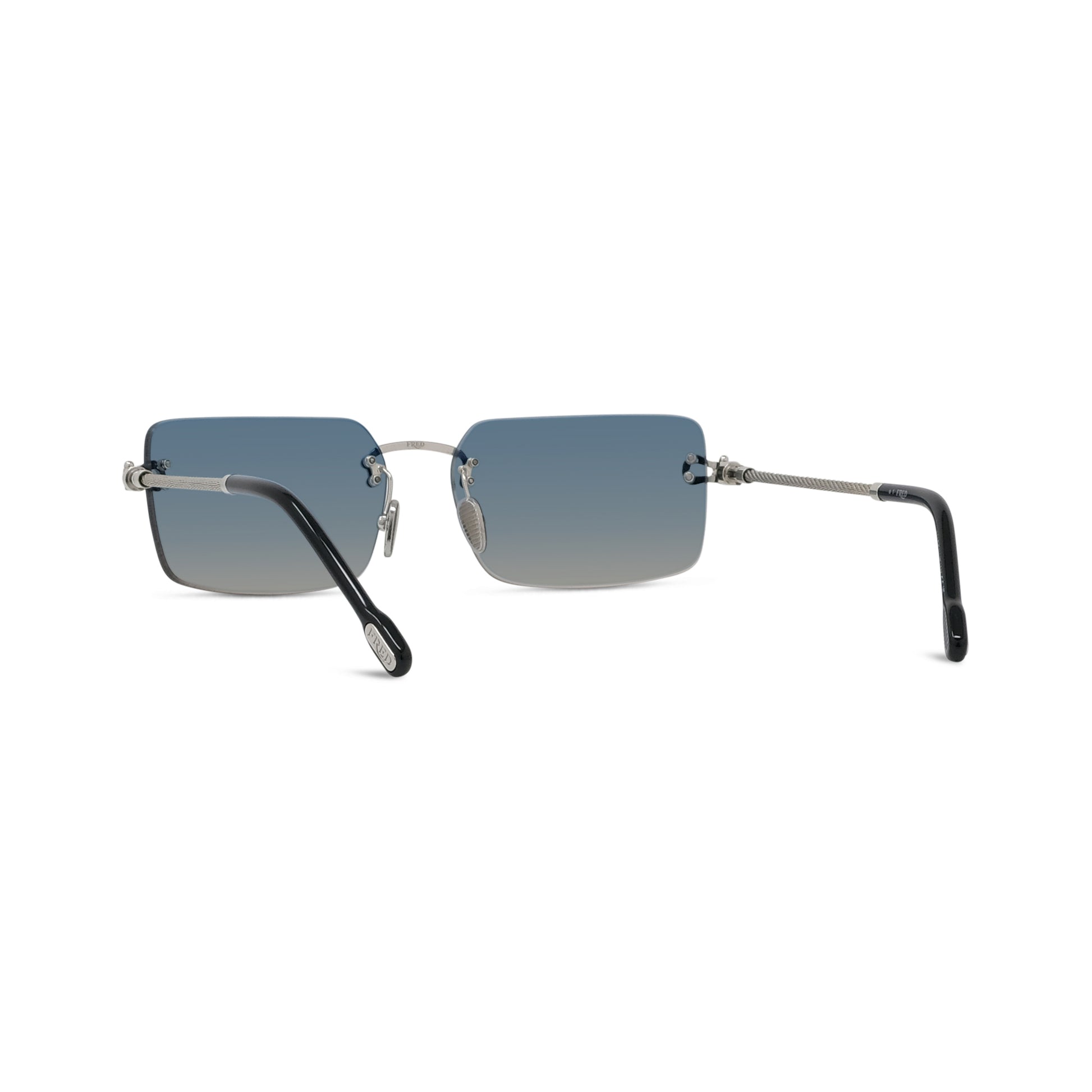 Silver Rectangular Metal Sunglasses