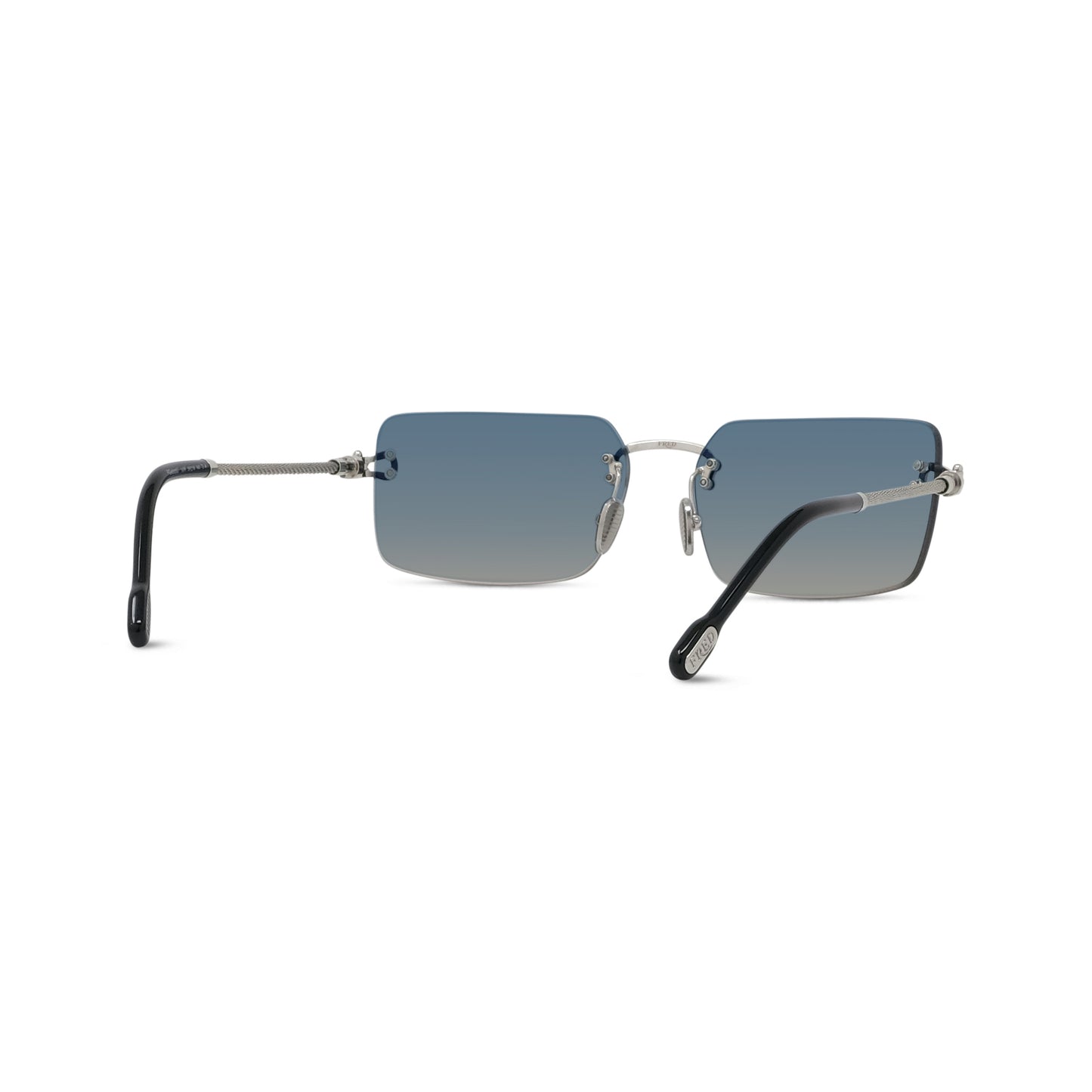 Silver Rectangular Metal Sunglasses