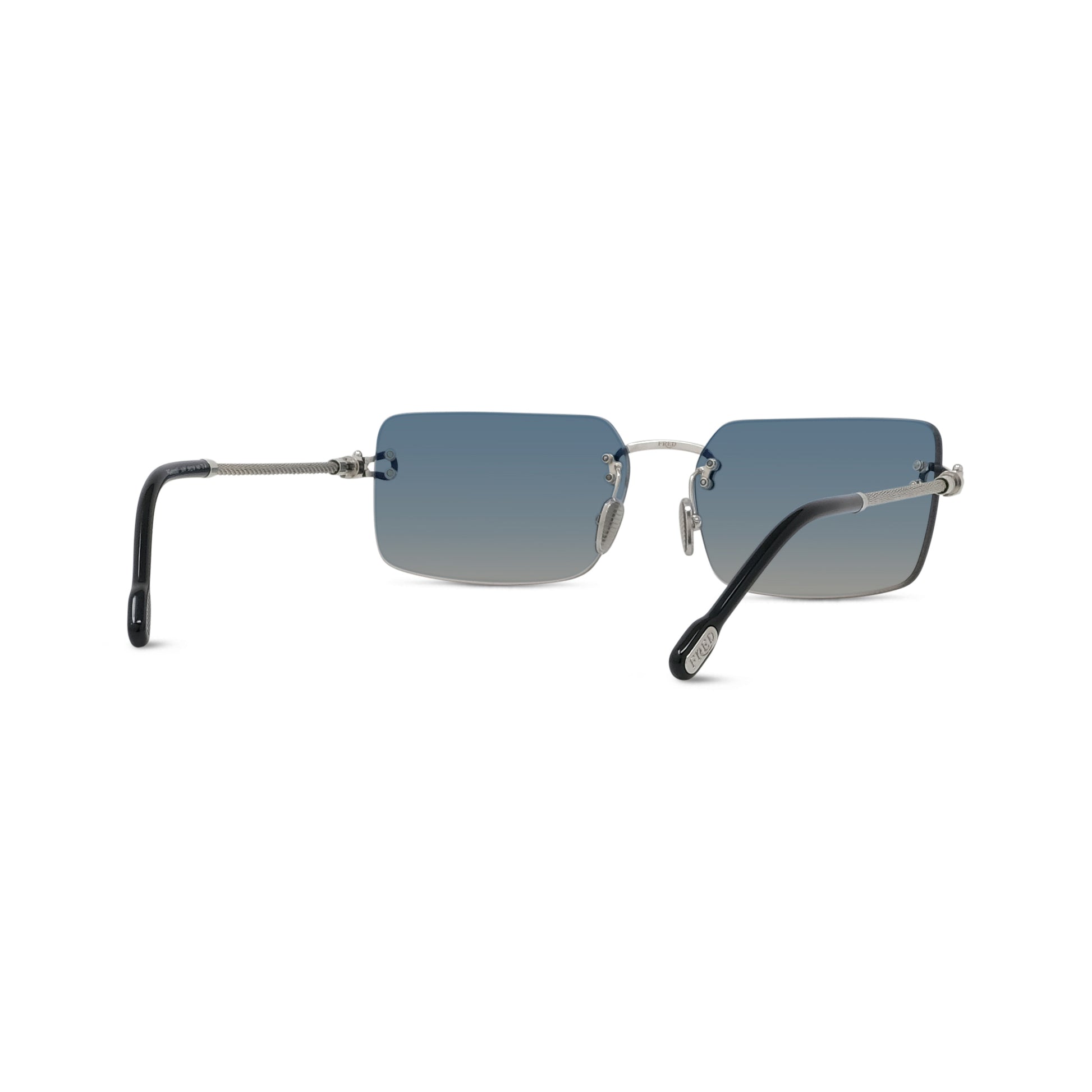 Silver Rectangular Metal Sunglasses