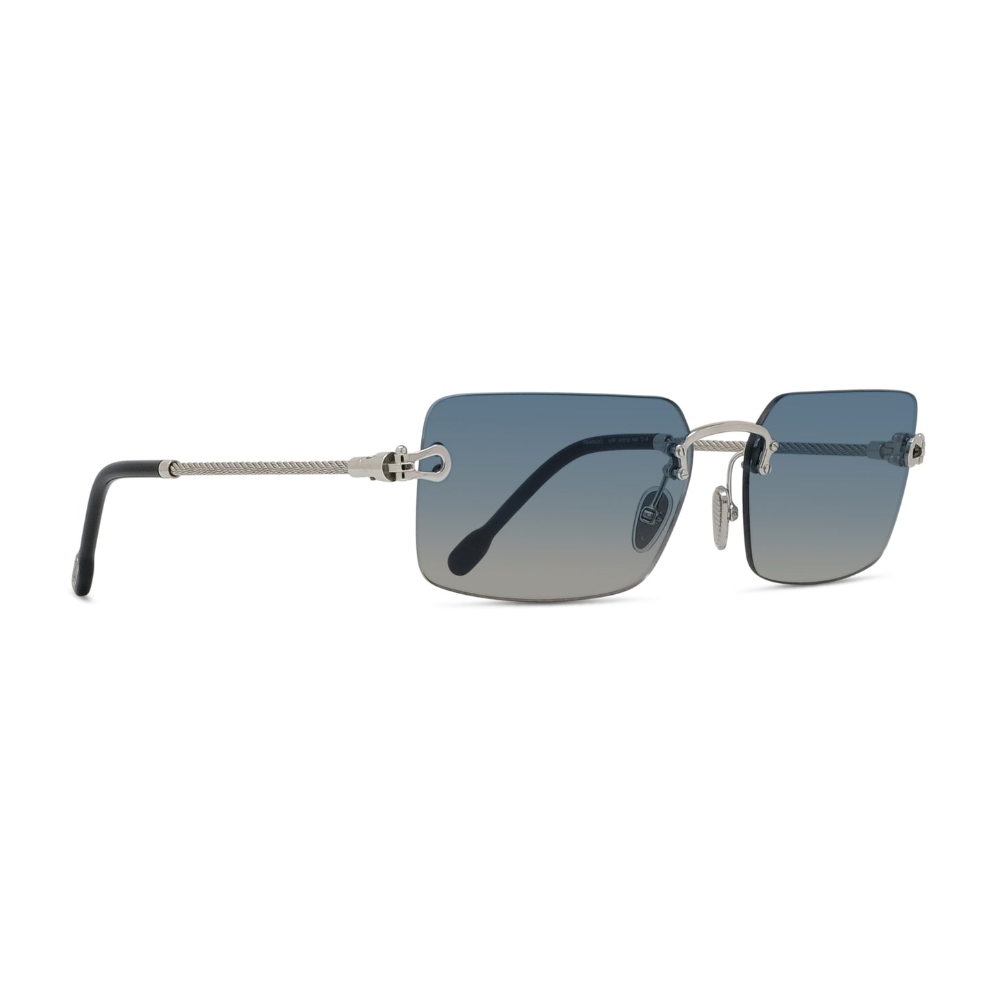 Silver Rectangular Metal Sunglasses