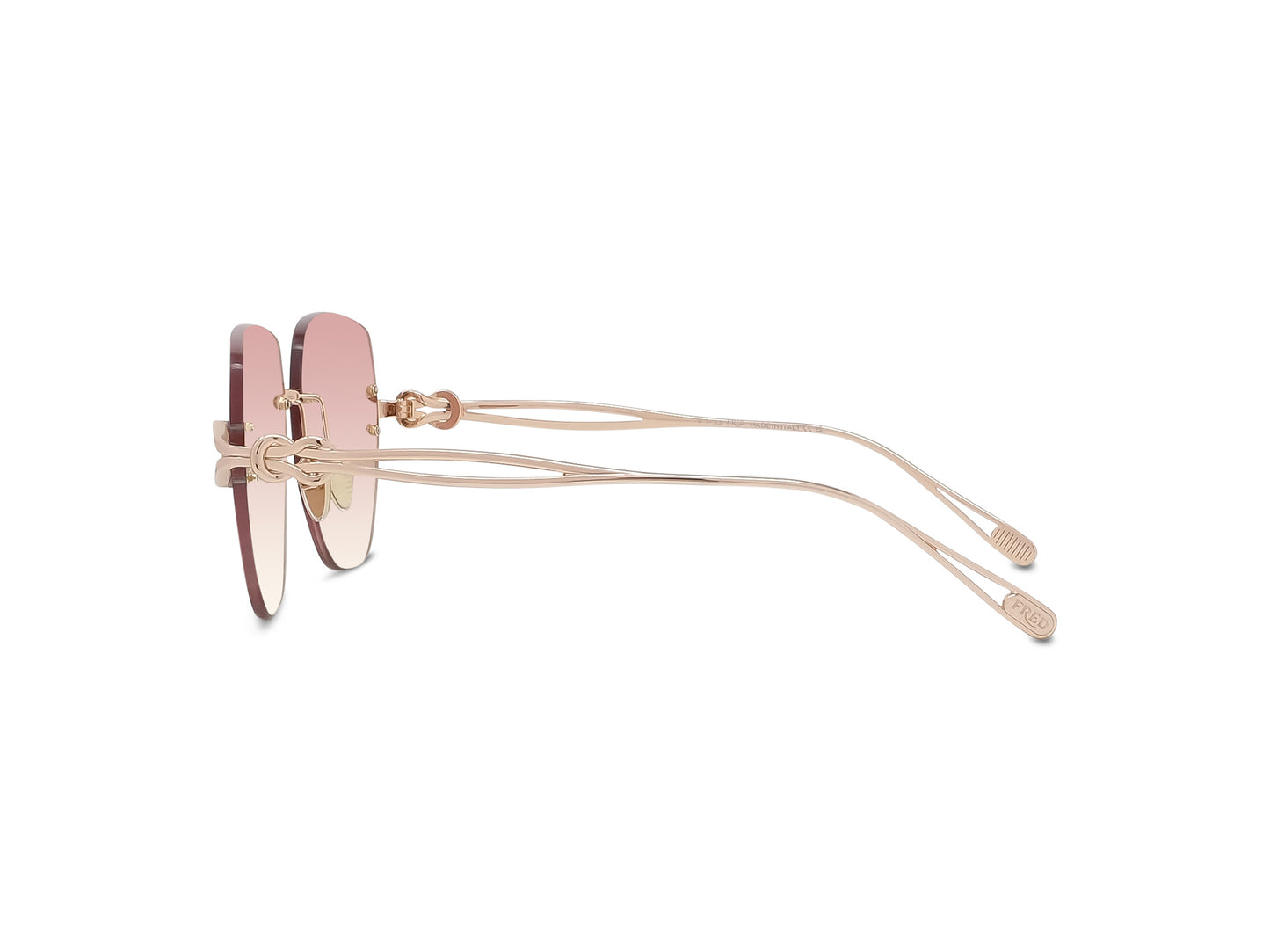 Gold Geometric Rimless Sunglasses