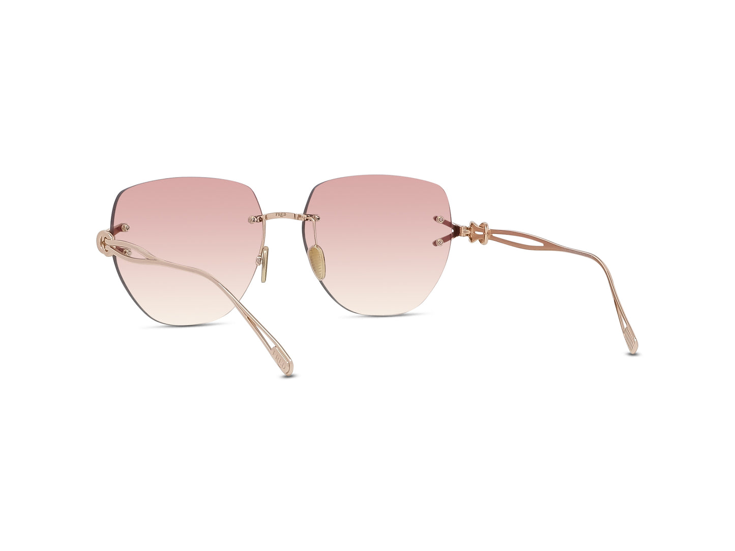 Gold Geometric Rimless Sunglasses