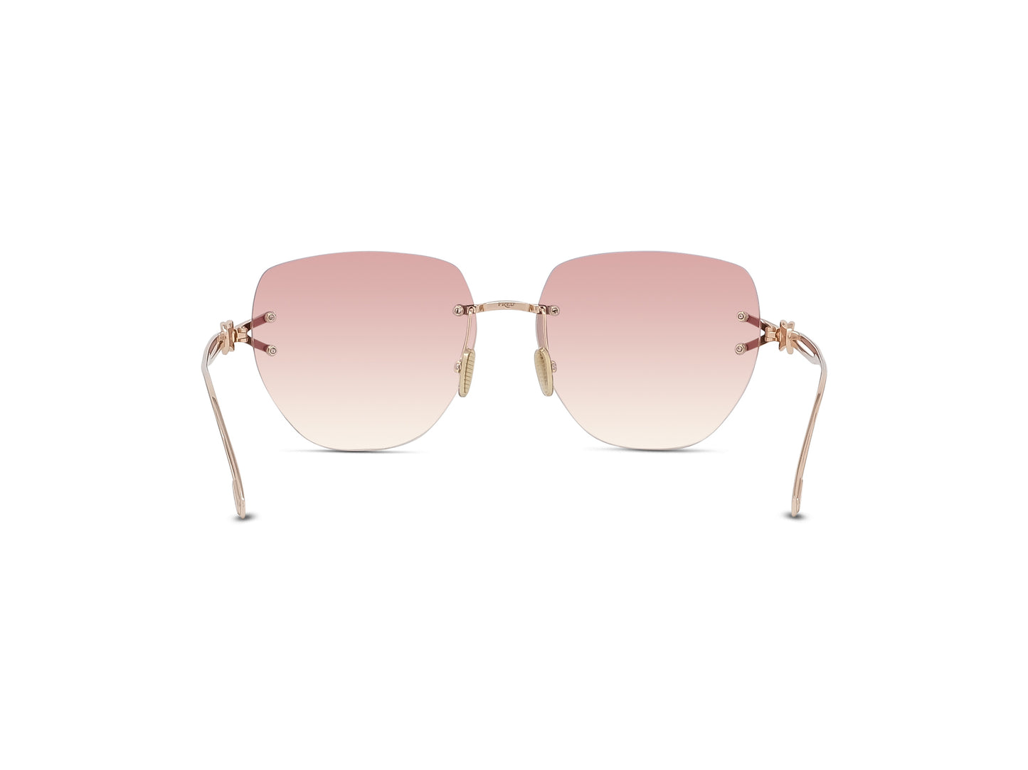 Gold Geometric Rimless Sunglasses