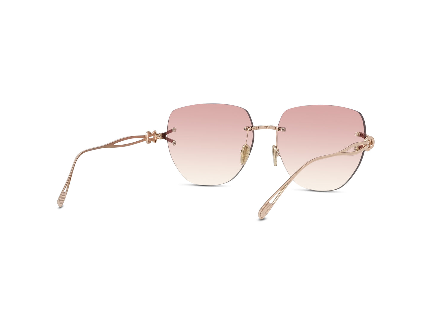 Gold Geometric Rimless Sunglasses