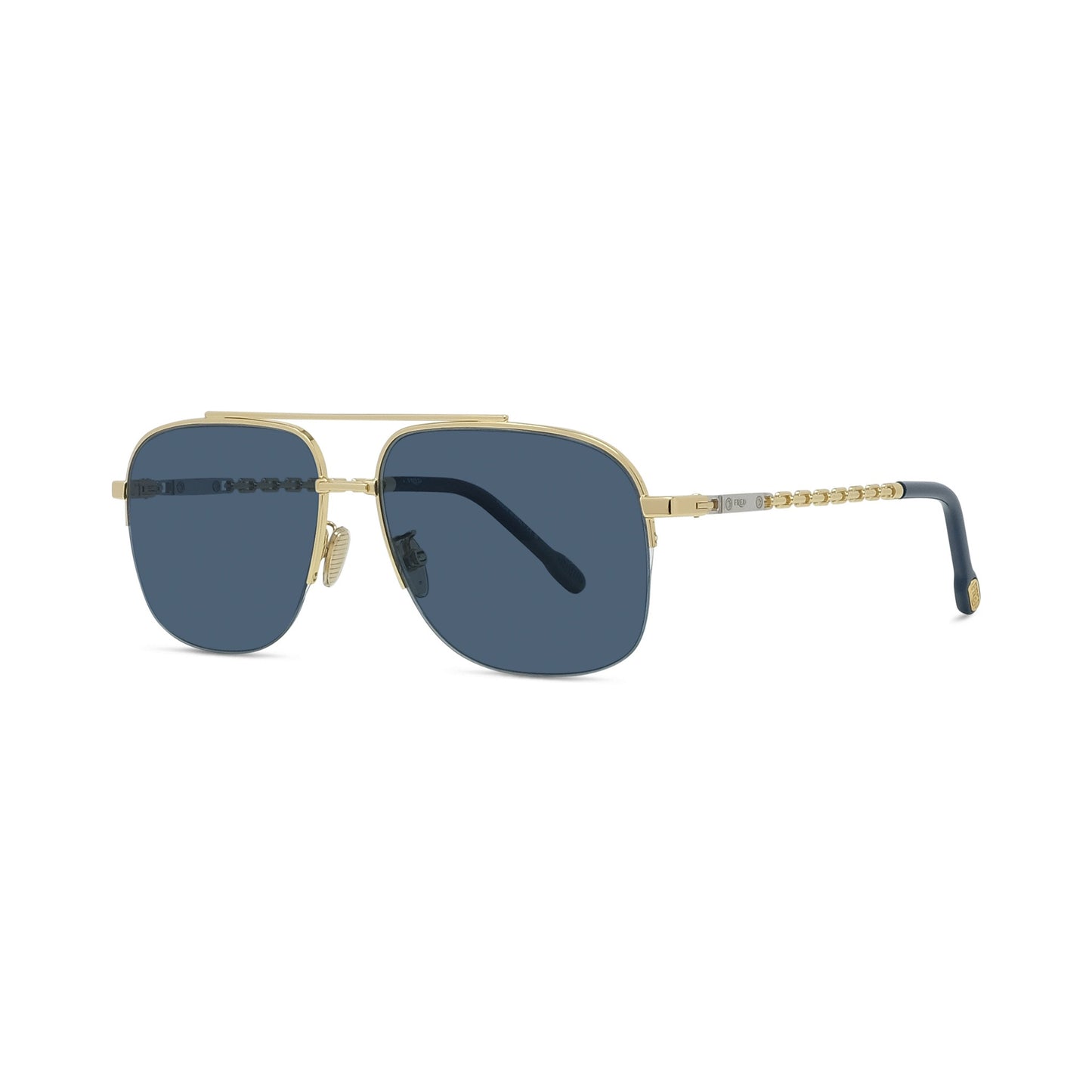 Semi-Rimless Metal Sunglasses