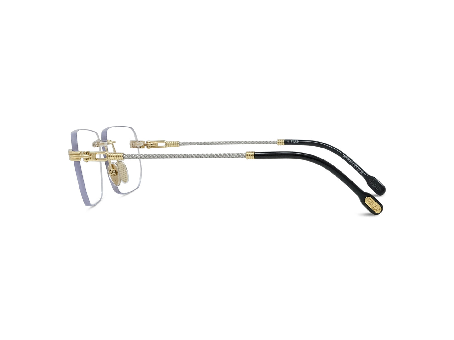 Gold Rectangular Metal Eyeglasses