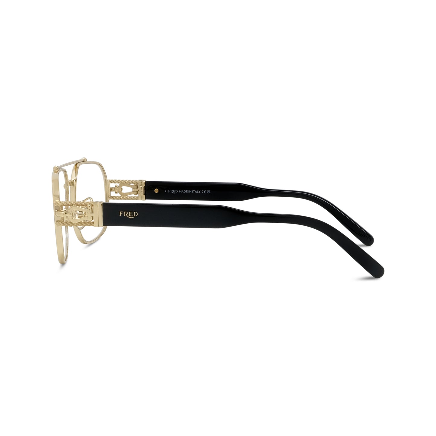 Gold Geometric Combination Eyeglasses
