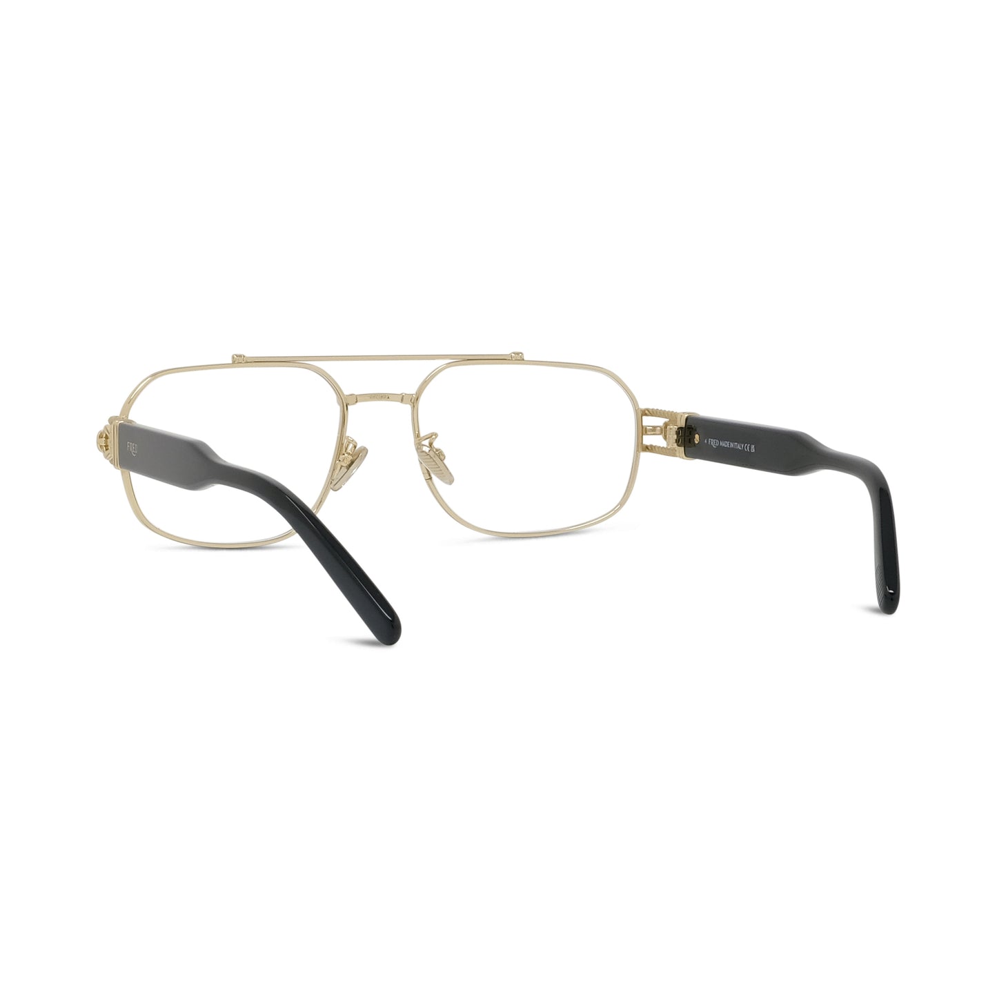 Gold Geometric Combination Eyeglasses