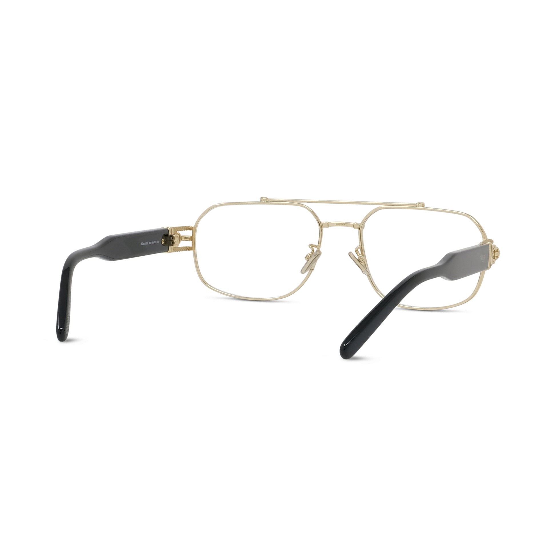 Gold Geometric Combination Eyeglasses