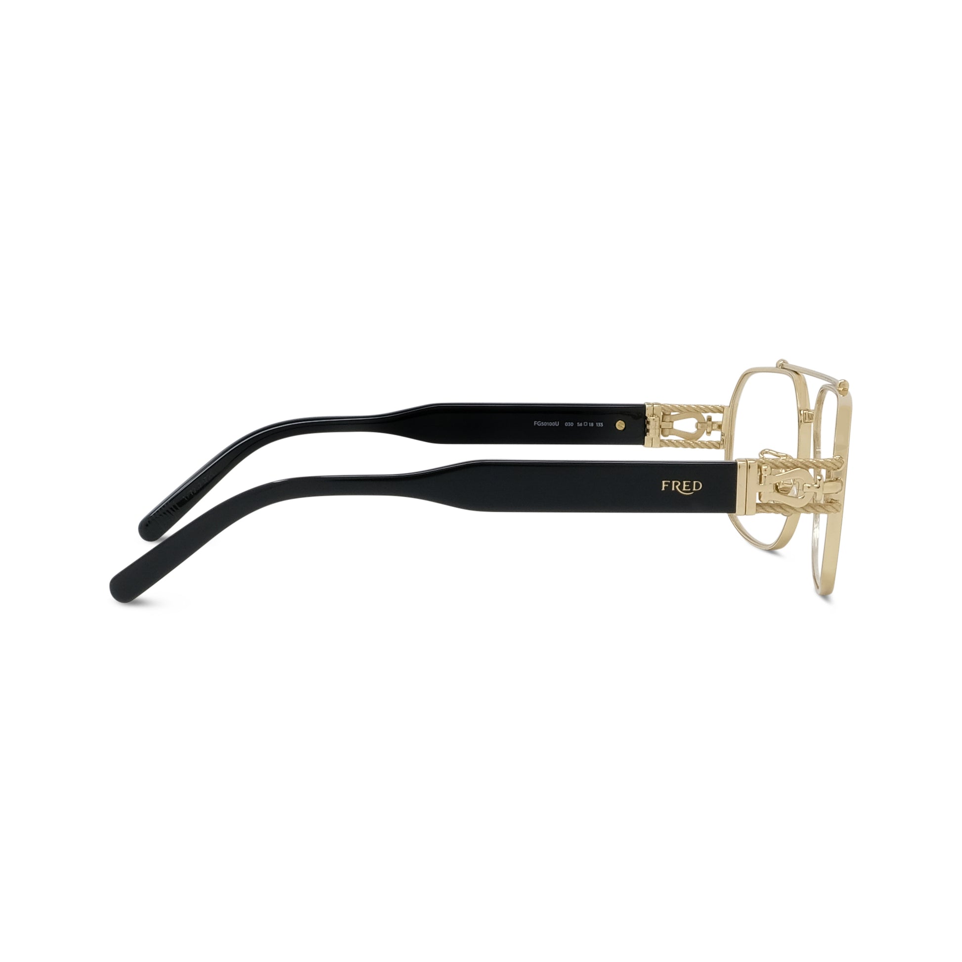 Gold Geometric Combination Eyeglasses
