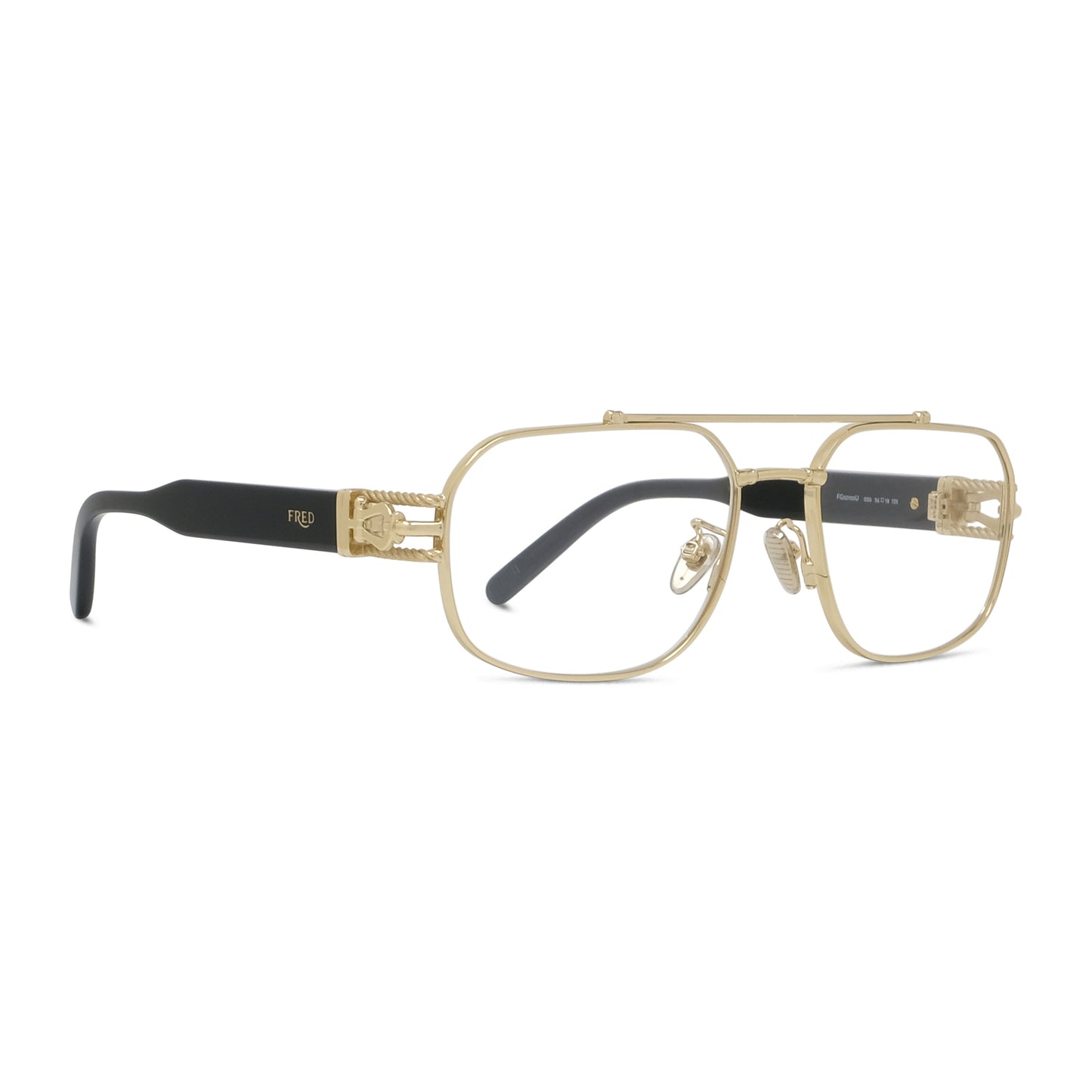 Gold Geometric Combination Eyeglasses