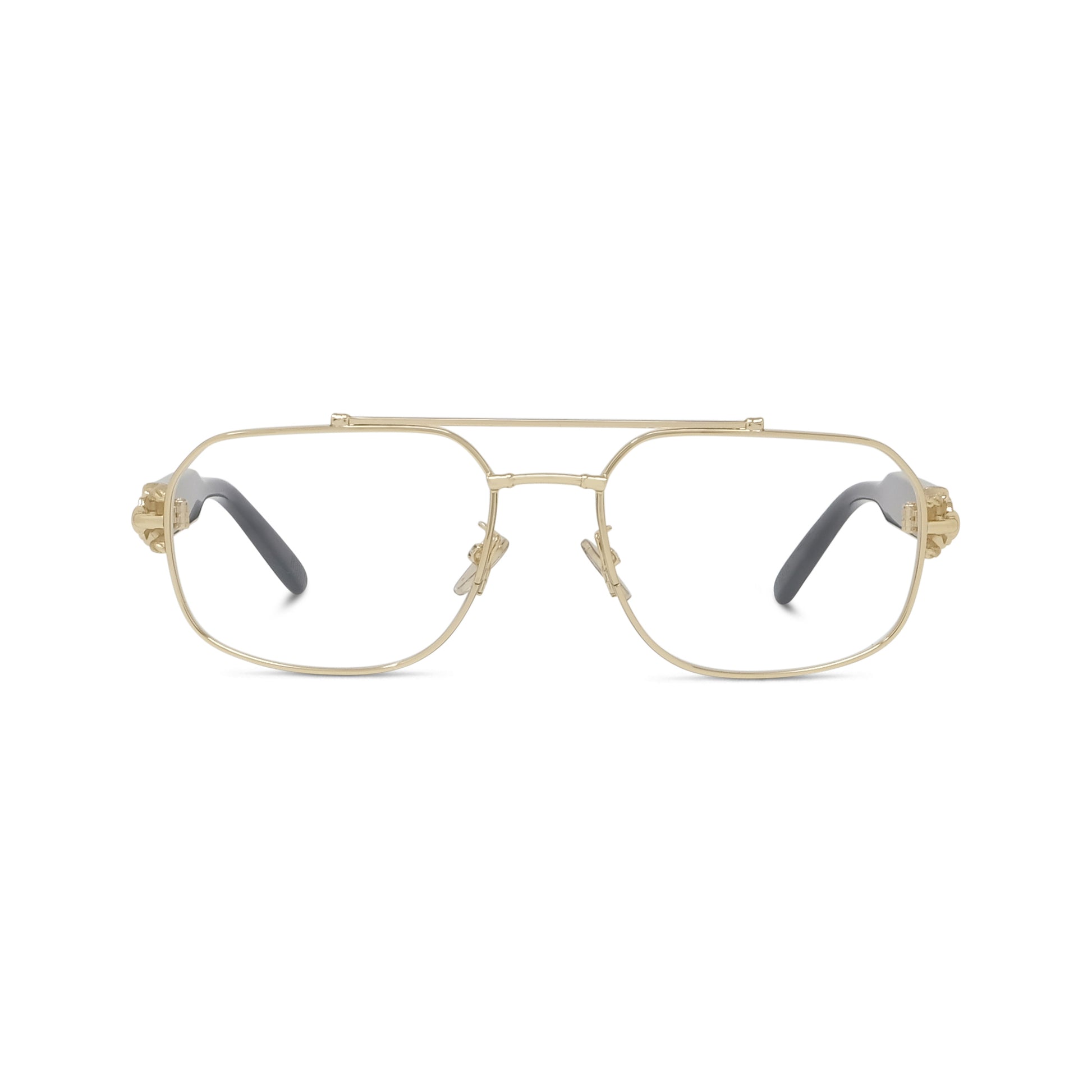 Gold Geometric Combination Eyeglasses