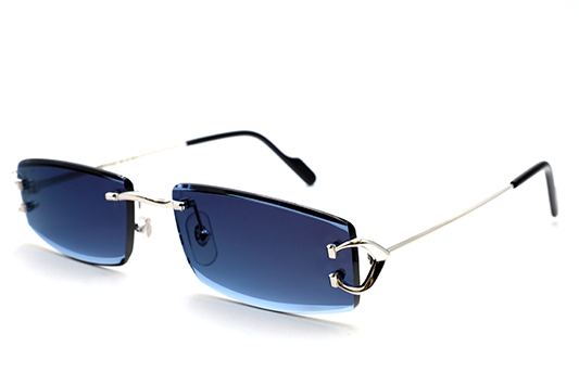 CT0330S Cartier Custom Vintage Double C Platinum Rectangle Sunglasses by MEG