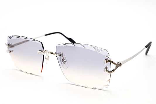 CT0564O Cartier Custom Double C Godron  Platinum Sunglasses by MEG