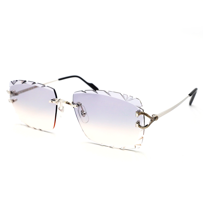 Cartier Custom Double C Godron Platinum Sunglasses by MEG