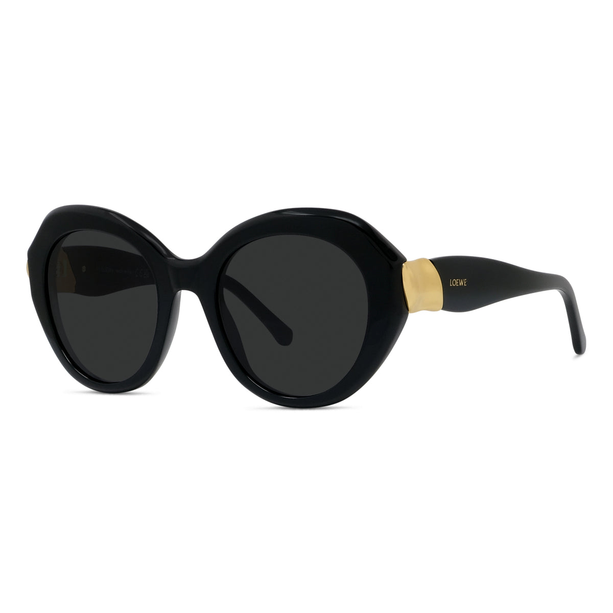 Black Round Acetate Sunglasses