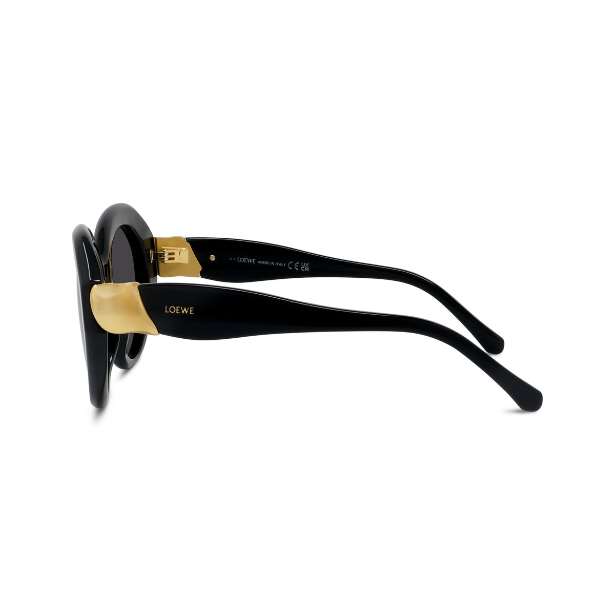 Black Round Acetate Sunglasses
