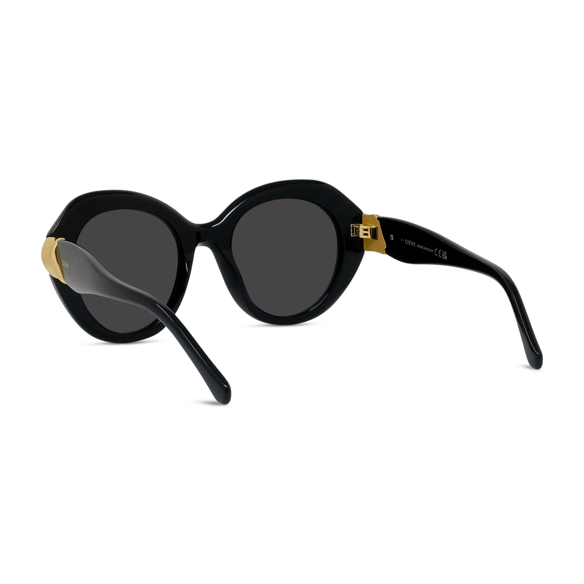 Black Round Acetate Sunglasses