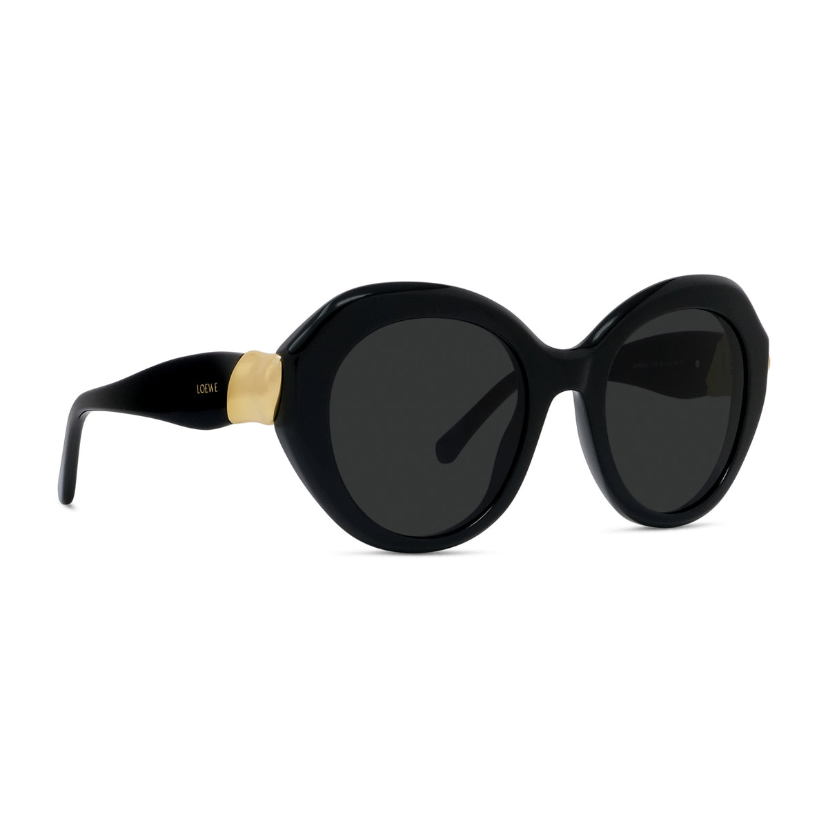 Black Round Acetate Sunglasses