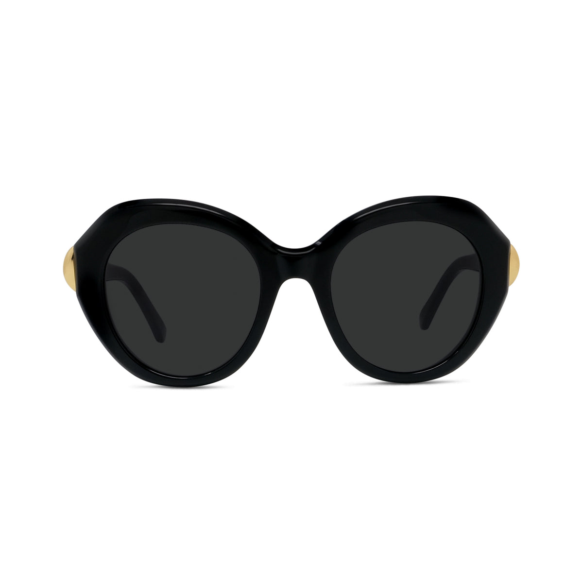 Black Round Acetate Sunglasses