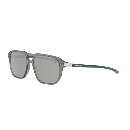 Semi - Matte Gray Geometric Acetate Sunglasses