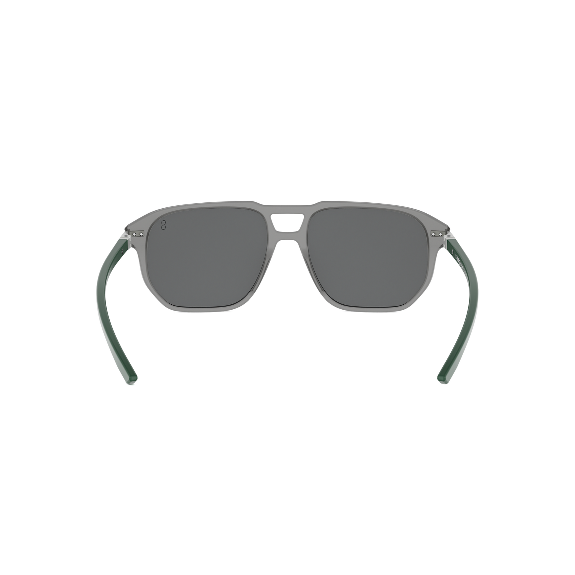 Semi - Matte Gray Geometric Acetate Sunglasses