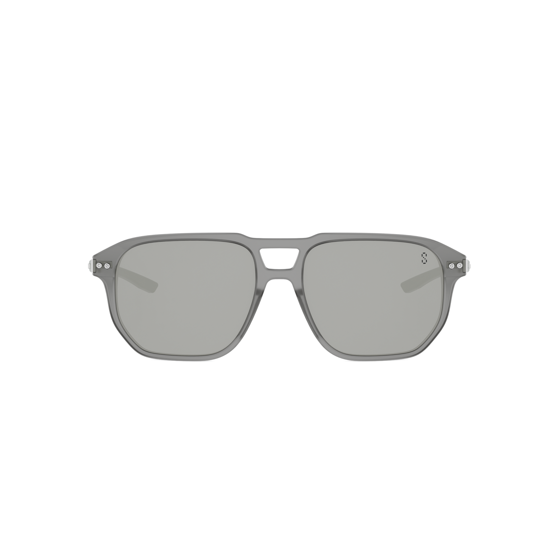 Semi - Matte Gray Geometric Acetate Sunglasses