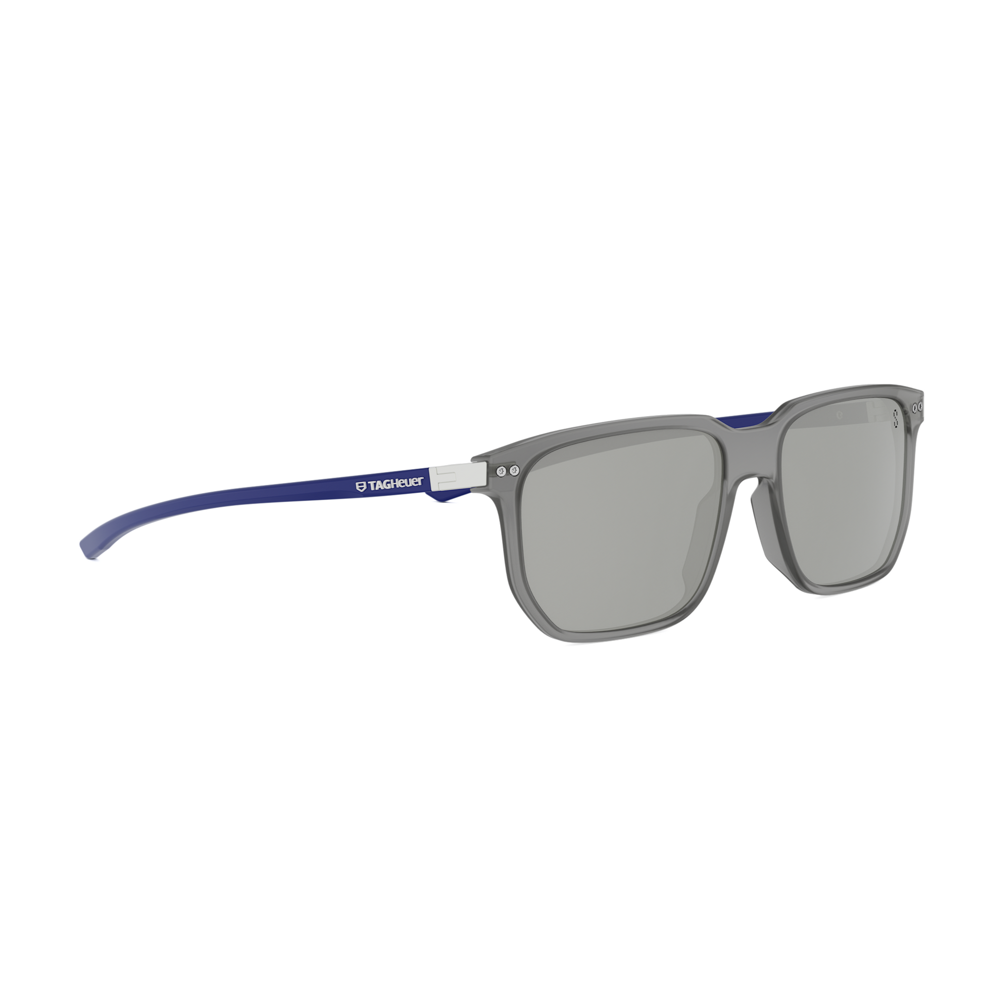 Transparent Gray Rectangular Sunglasses