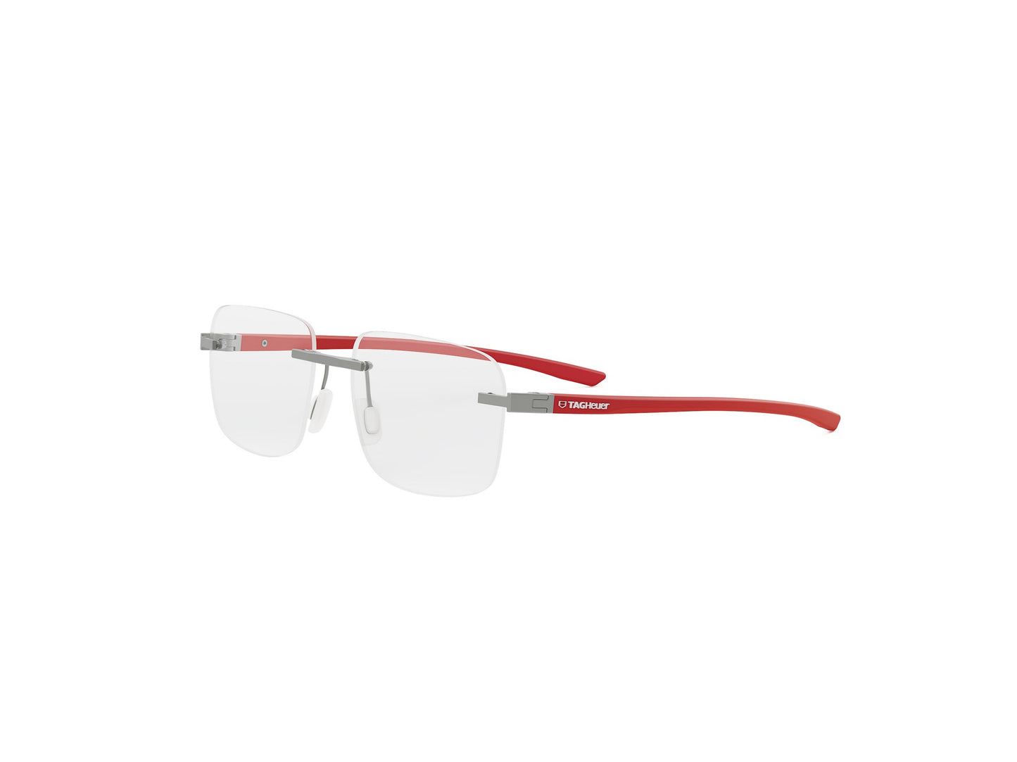 Matte Silver Square Metal Eyeglasses