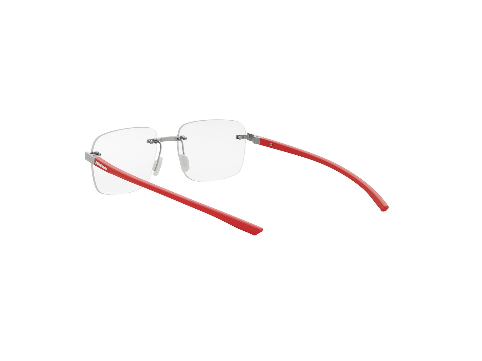 Matte Silver Square Metal Eyeglasses