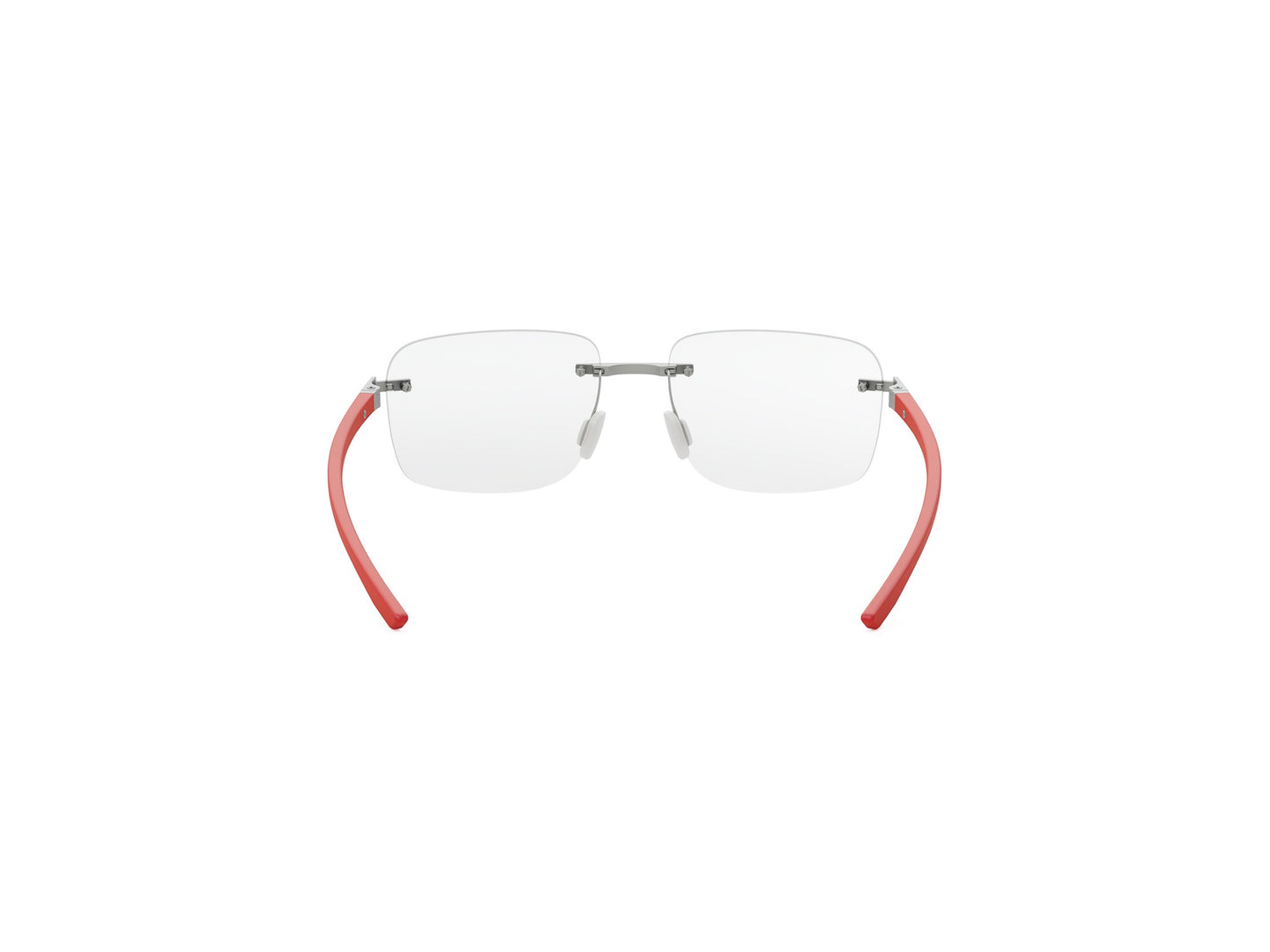 Matte Silver Square Metal Eyeglasses