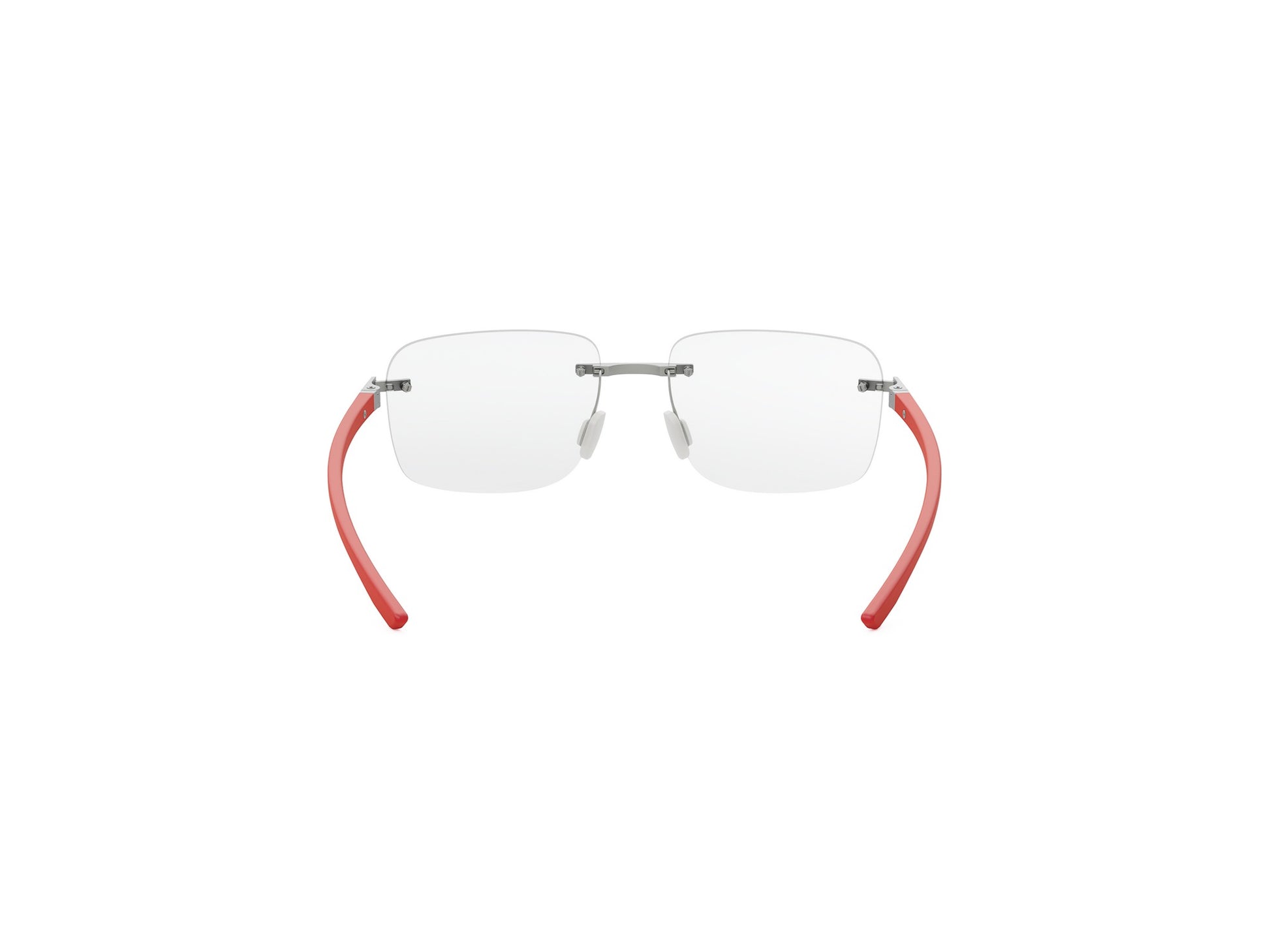 Matte Silver Square Metal Eyeglasses