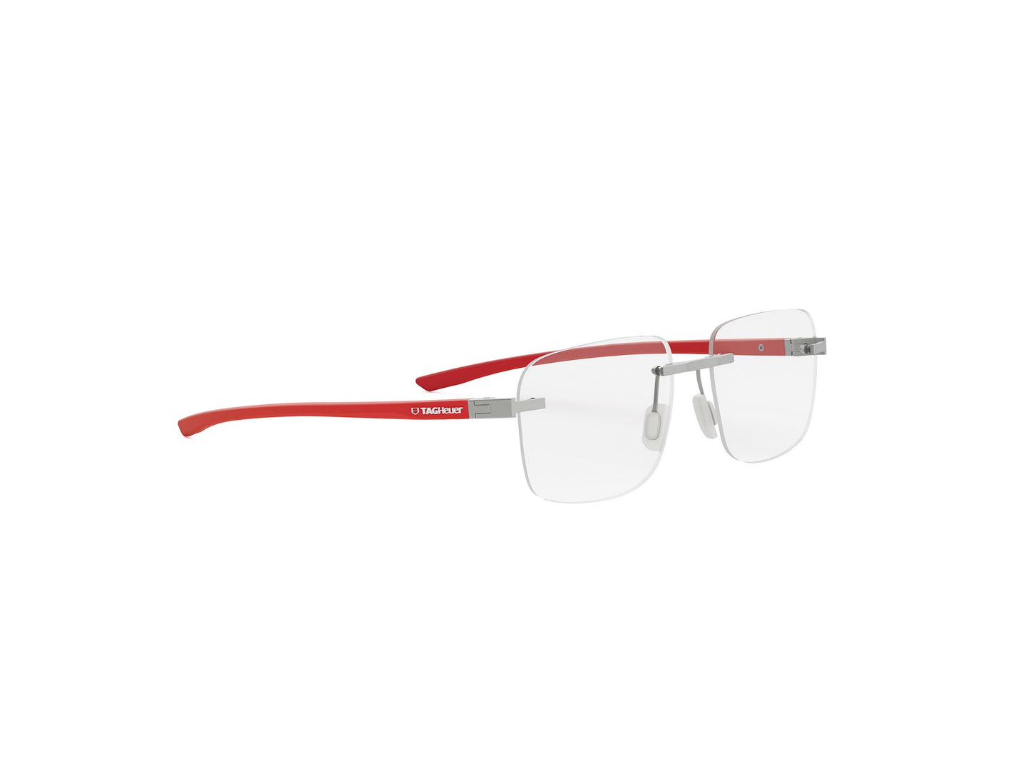 Matte Silver Square Metal Eyeglasses