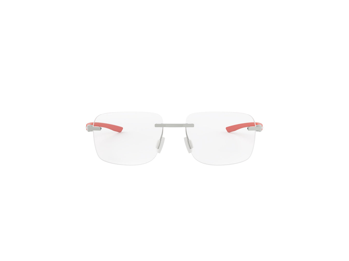 Matte Silver Square Metal Eyeglasses