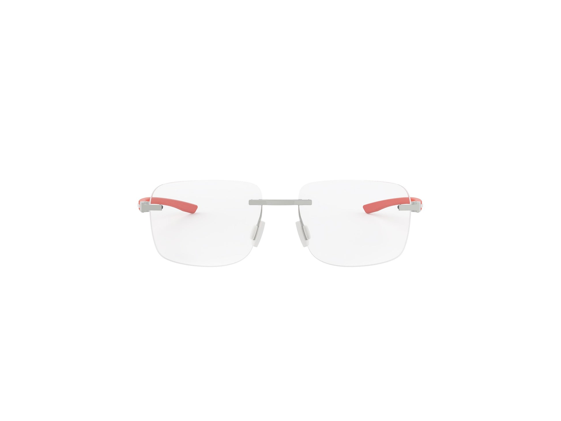 Matte Silver Square Metal Eyeglasses