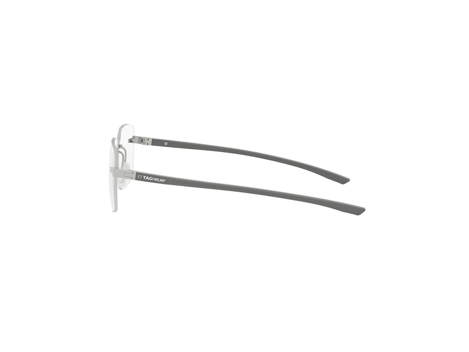 Matte Silver Square Metal Eyeglasses