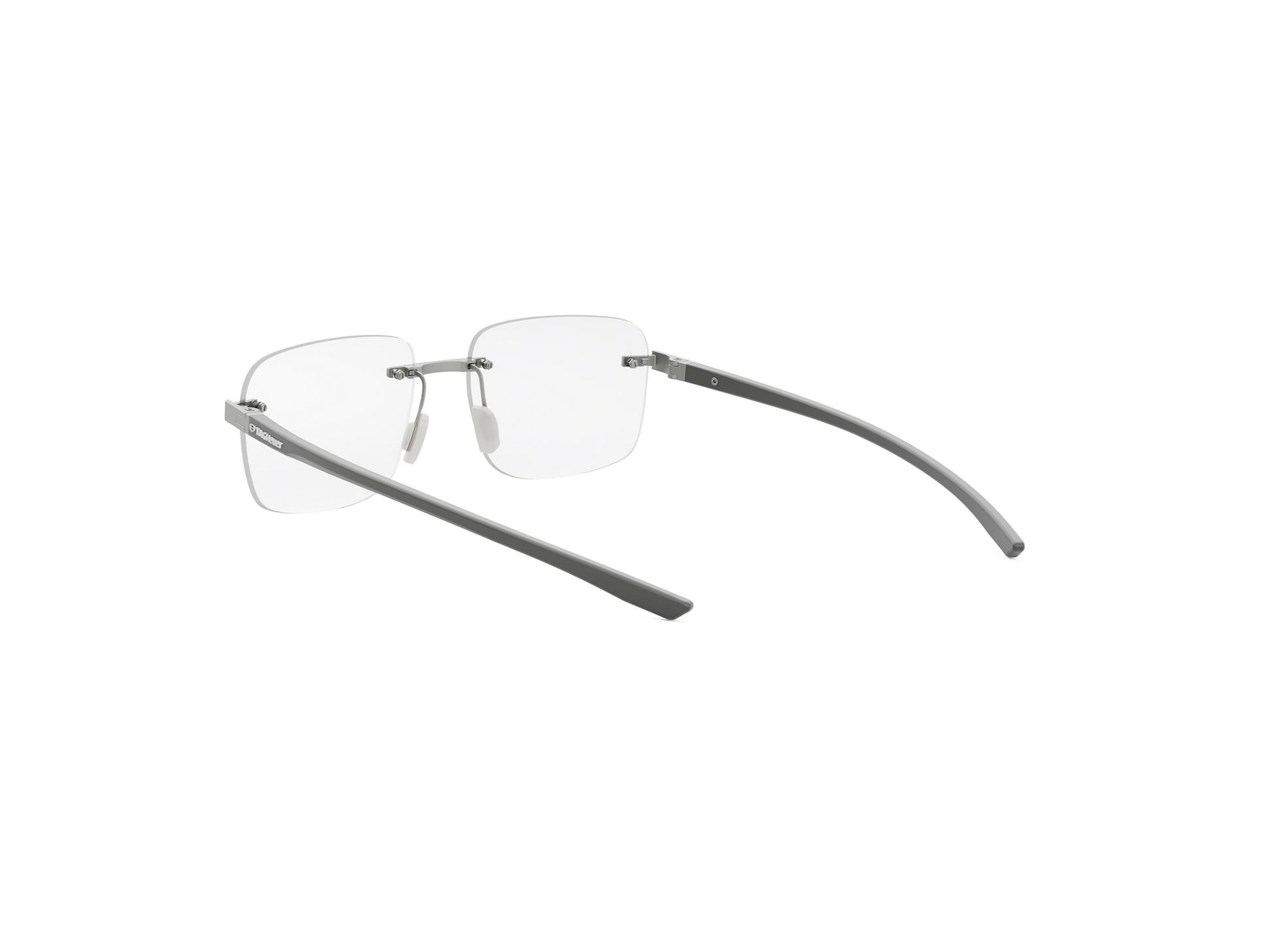Matte Silver Square Metal Eyeglasses