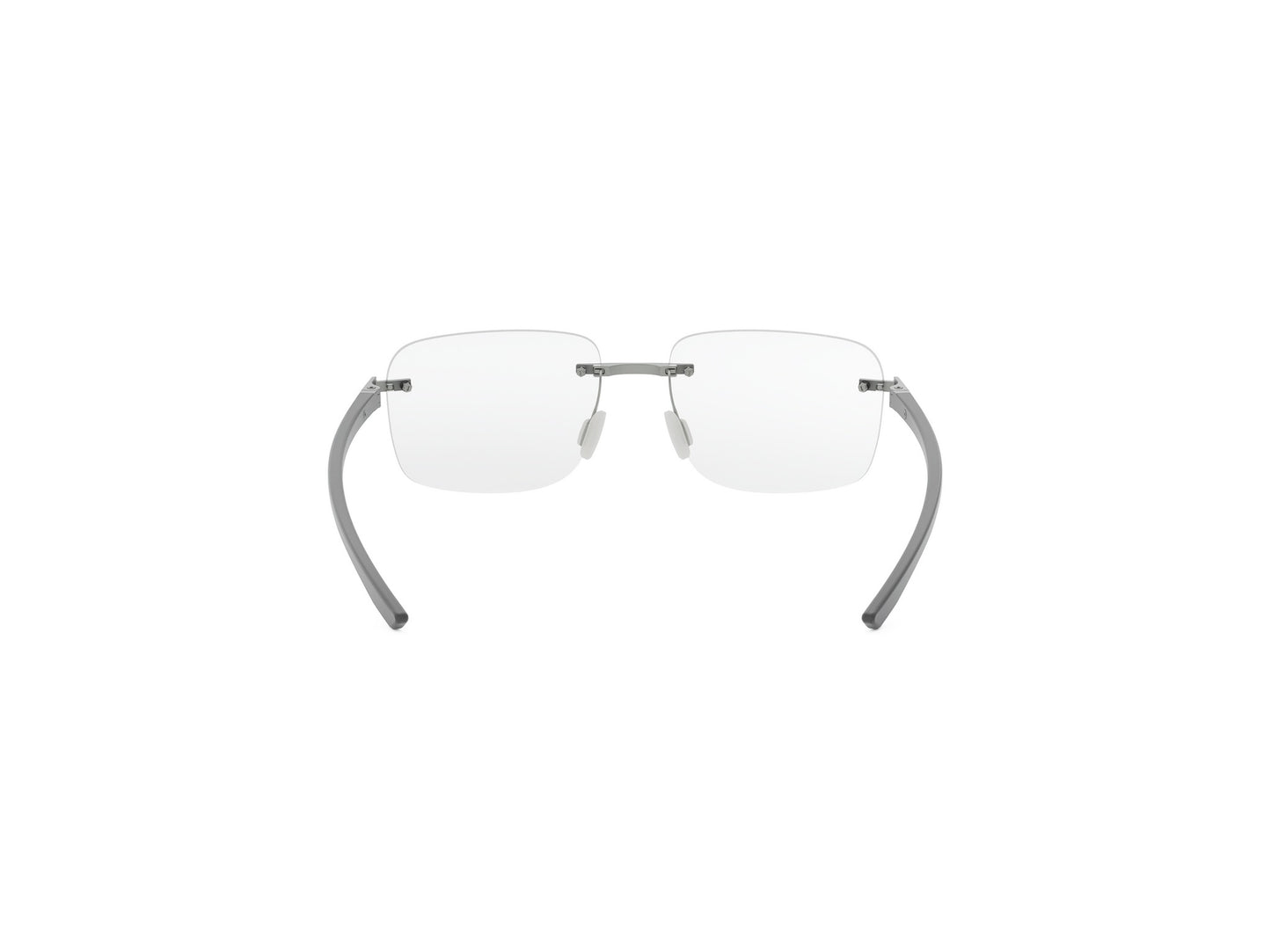 Matte Silver Square Metal Eyeglasses