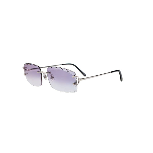 Cartier Custom Double C Diamond Cut Brooklyn Platinum Sunglasses by MEG