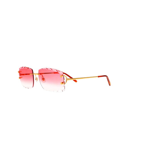 Cartier Custom Double C Diamond Cut Brooklyn Gold Sunglasses by MEG